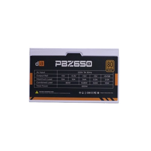 Ready PSU DA PC POWER PBZ650 650W BRONZE POWER SUPPLY - 650W BRONZE