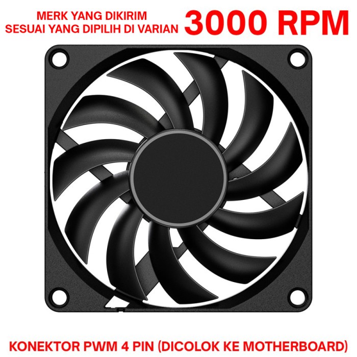 Ready SCYTHE Kaze Hachi 80mm 8cm Fan Slim PWM 4 PIN 3000RPM Casing ORIGINAL