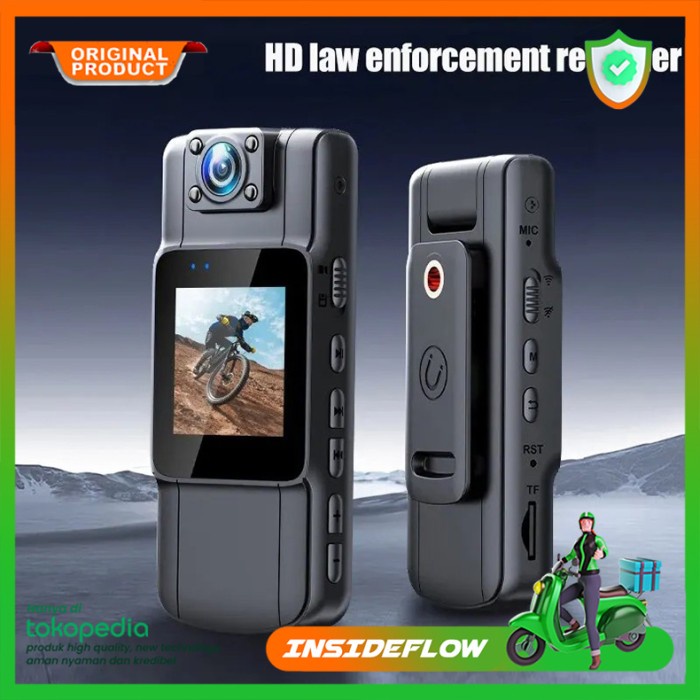 Kamera Mini Body Cam Action Camera Tersembunyi Night Vision HD 1080P