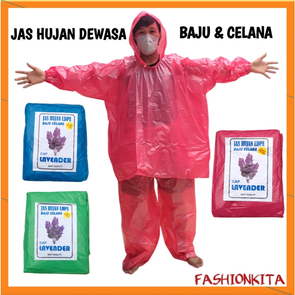 DISKON JAS HUJAN BAJU CELANA BEST QUALITY MODEL KARET GELANG JAS HUJAN PLASTIK SETELAN