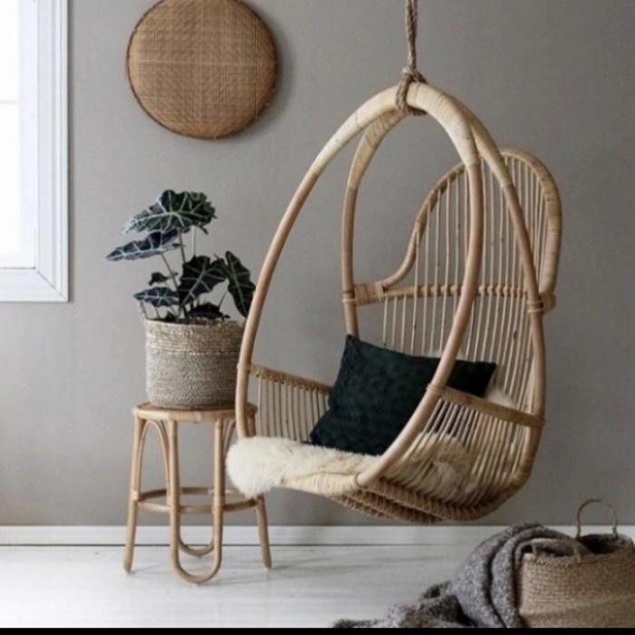 PREMIUM Kursi Ayunan Gantung Rotan Asli Free Bantalan