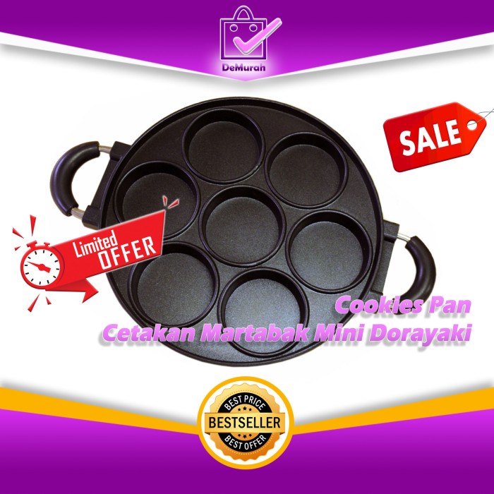 PREMIUM Cookies Pan Cetakan Martabak Mini Dorayaki Loyang 7 Lubang 0507