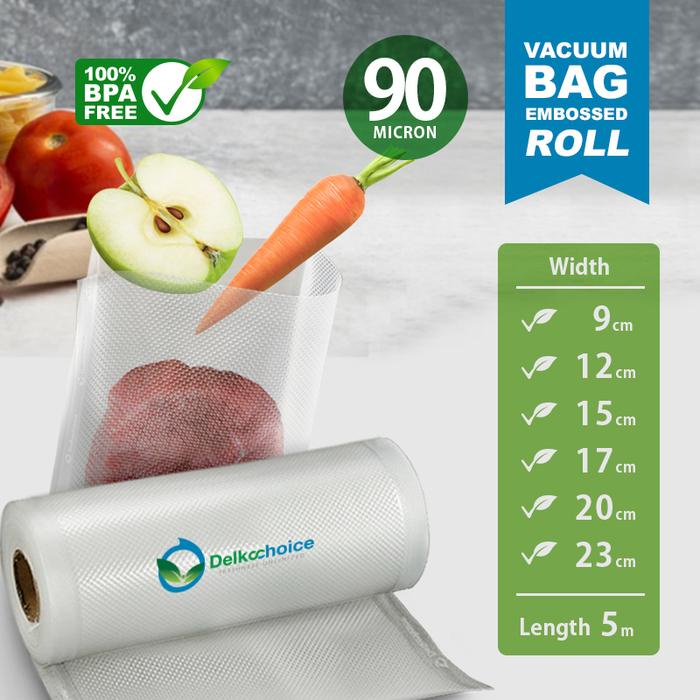 PREMIUM Plastik Vacuum Bag EMBOSS Vacum Vakum Sealer DELKOCHOICE Roll