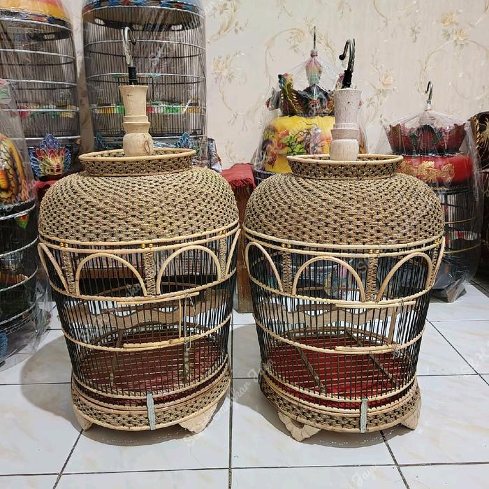 PREMIUM Sangkar Burung Perkutut Kurungan Kutut Rajut Bahan Rotan