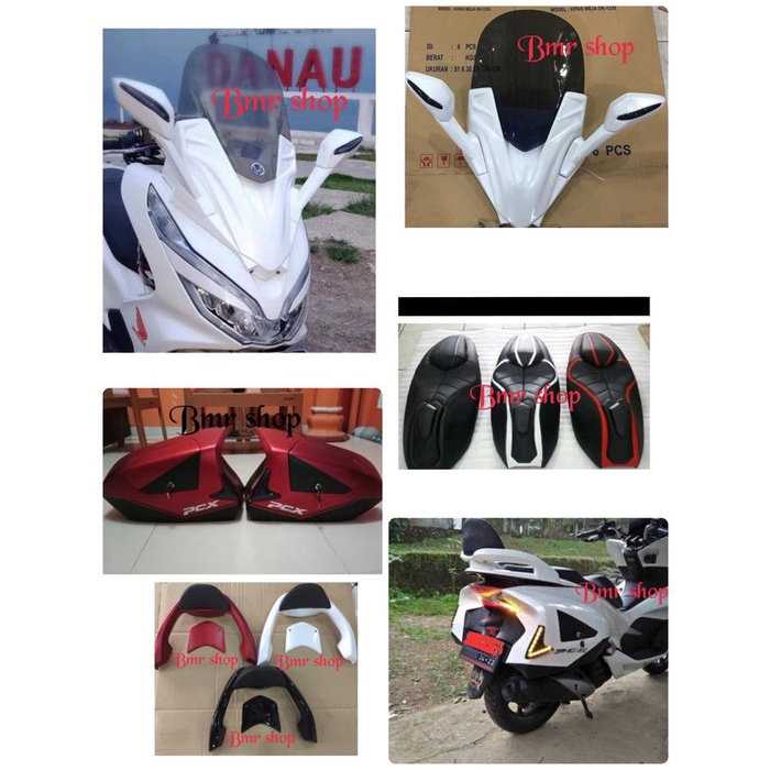 PREMIUM Paket full modif pcx 150 lokal box,jok,spion lipat,sandaran dan visor