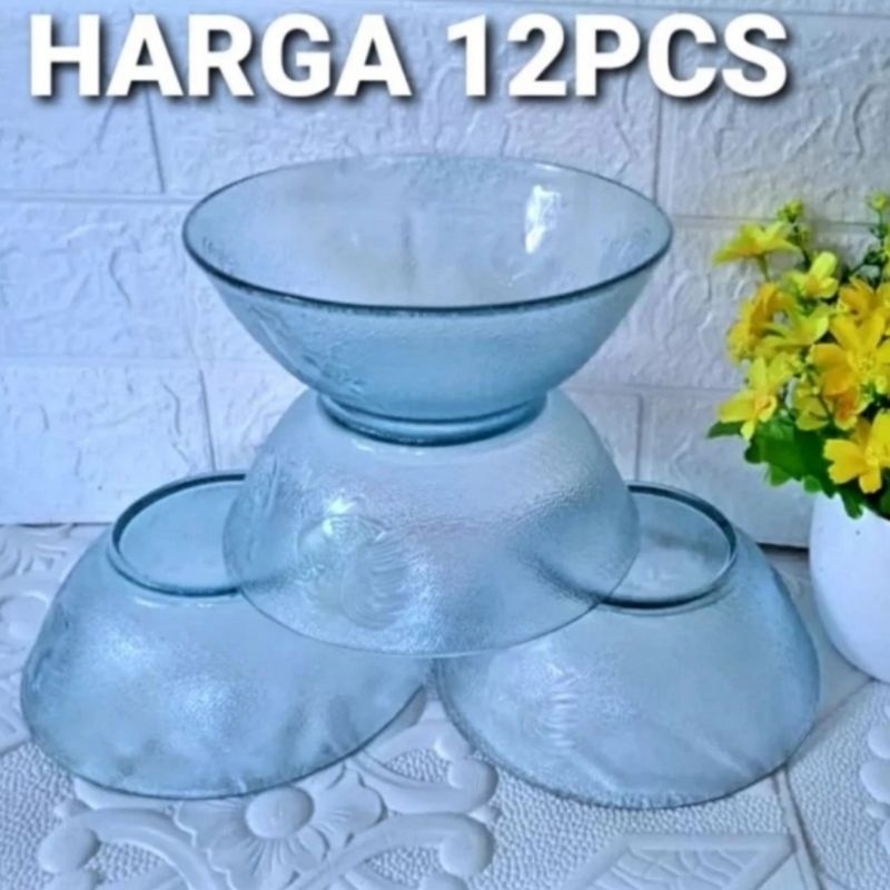 mangkok beling ayam jago/mangkok bakso/mangkok mie ayam/sayur 1 lusin (12 pcs ) AY0