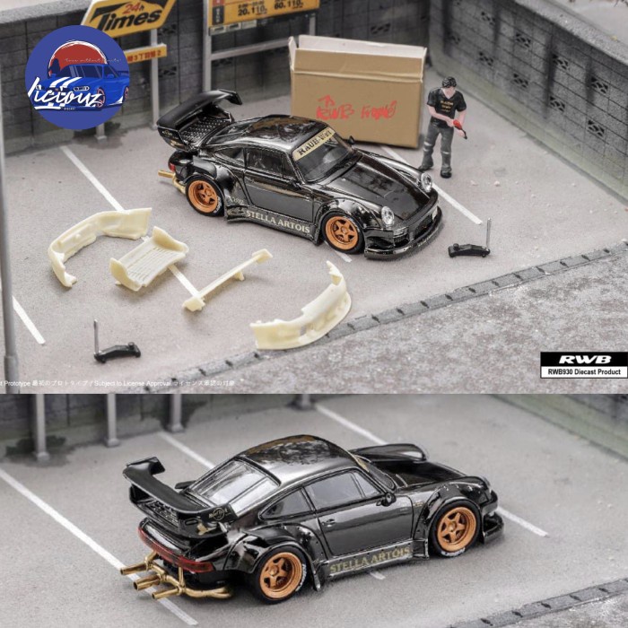 Star Model 1/64 RWB 930 GT Wing Chrome Stella Artois