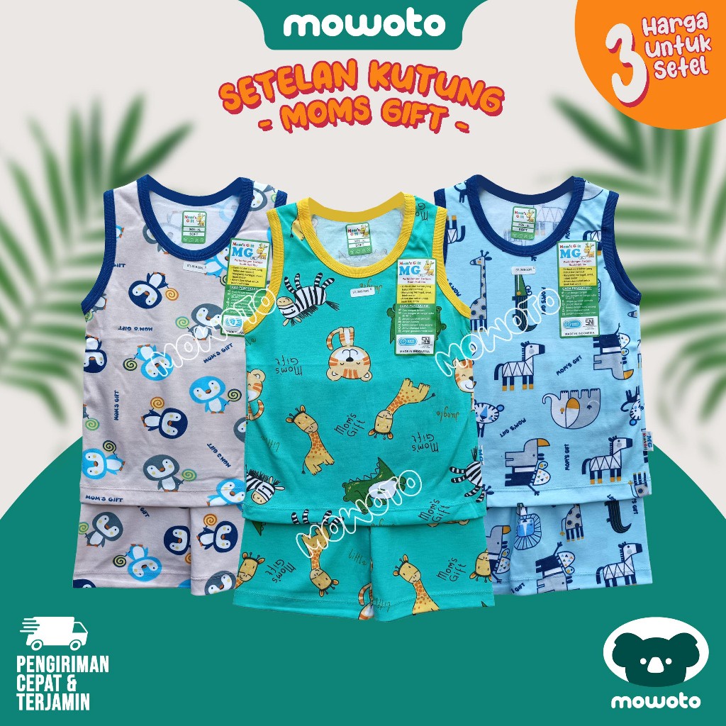 PROMO / [ 3 Setel ] Setelan KUTUNG Moms Gift / Setelan Kensi Anak Laki Laki Unisex Baju Main -