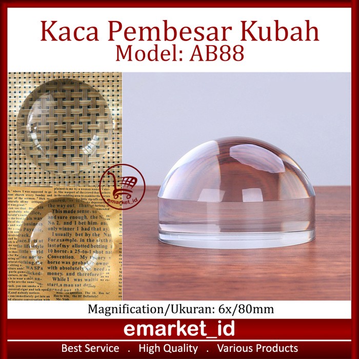 

KACA PEMBESAR KUBAH AB88 / MAGNIFYING DOME / MAGNIFIER CLEAR / LOUPE