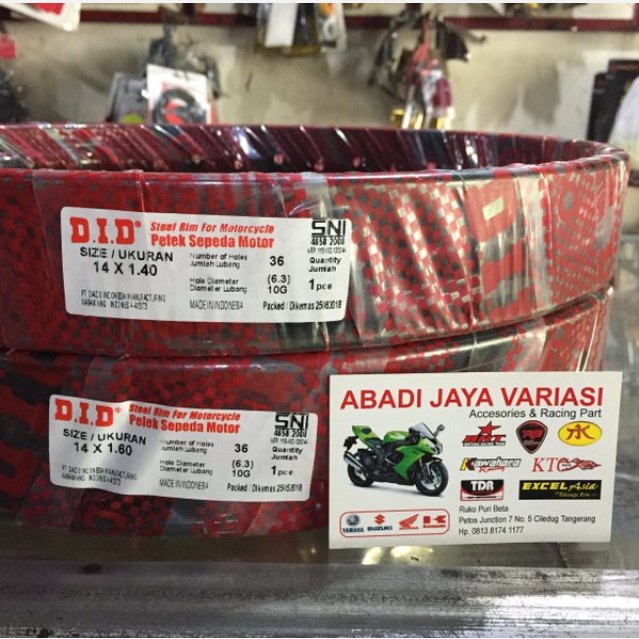 VELG DID HITAM RING 14 UKURAN 140 DAN 160 SEPASANG