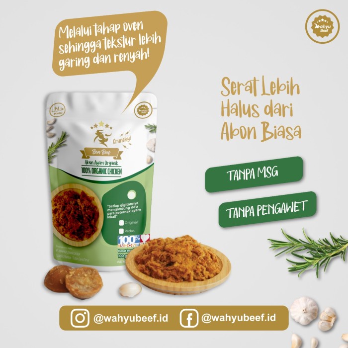 

ABON AYAM ORGANIK ABON SAPI PREMIUM WAHYU BEEF