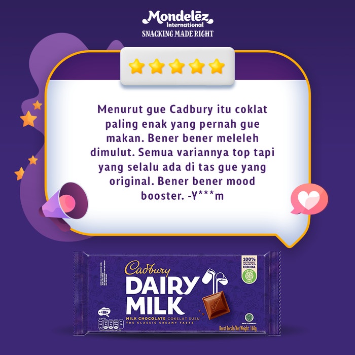 

Cadbury Cokelat Dairy Milk 160gr