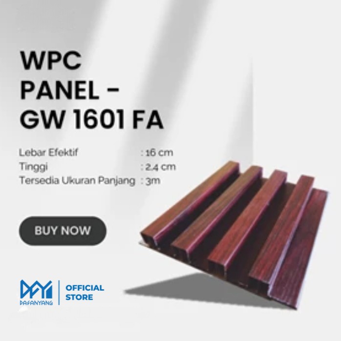 JTTOP" GOLDEN GW FA WOOD WALL PANEL WPC BEST QUALITY 3 METER*16CM KISI KISI KAYU WPC WALL PANEL