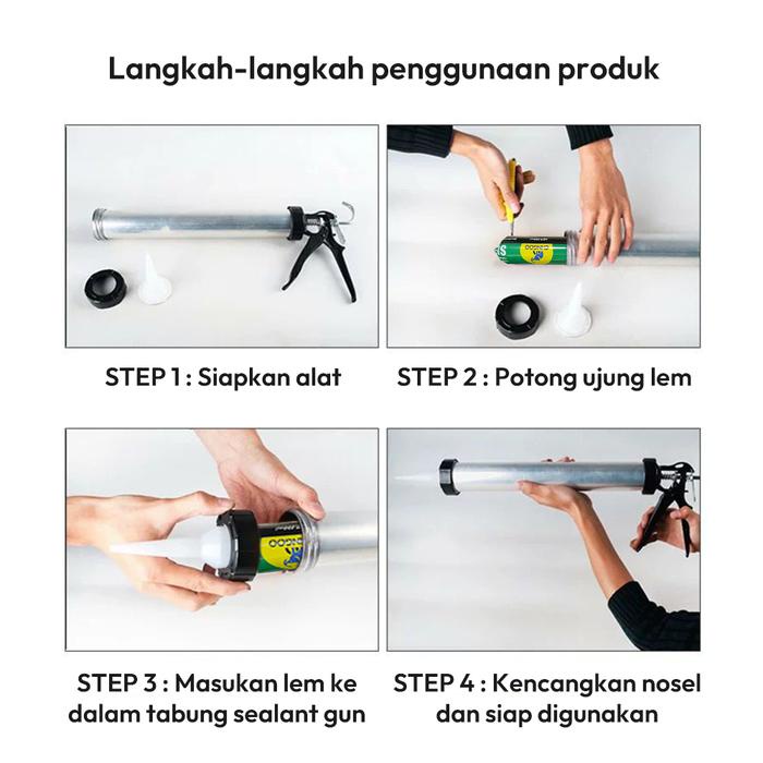 

Barang Terlaris Chngoo Silicone Sealant Glue 590Ml Lem Silikon Netral Dodol Packing Aman