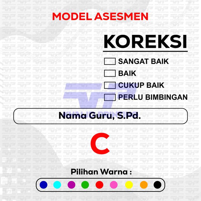 

Diskon Stempel Reward Karakter + Asesmen Untuk Nilai Belajar Anak / Murid + Gratis 1 Botol Tinta
