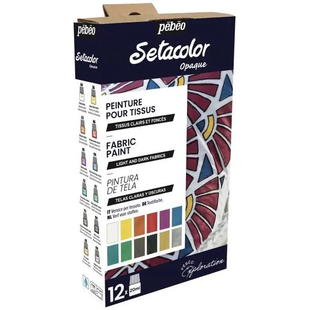

TERLARIS Pebeo Setacolor Opaque Fabric Paint Color Set Cat Warna Kain DIY