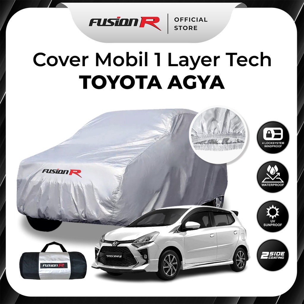 Fusion R Cover Mobil Putih / Sarung Mobil Agya Ayla Merk FUSION R