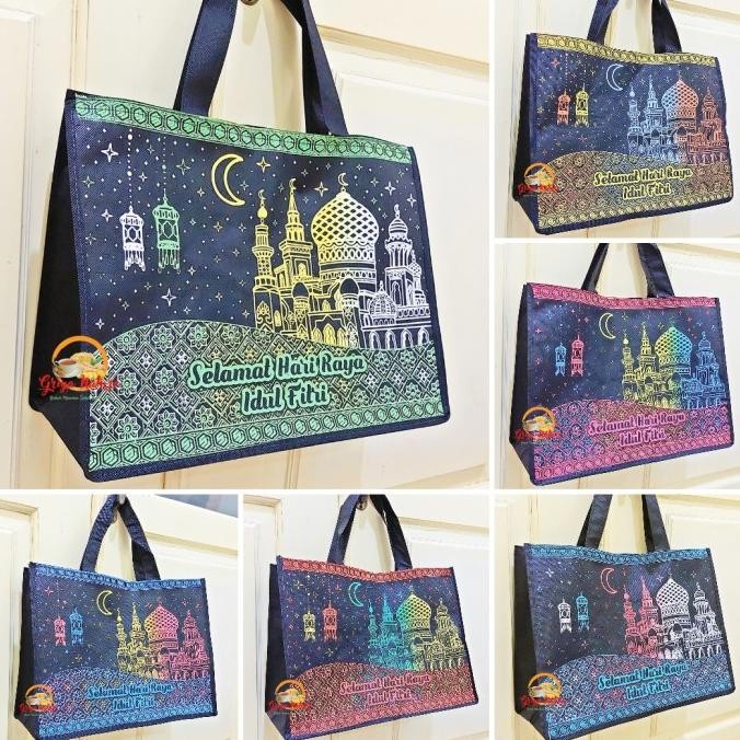 GRIYA NATURE Tas Lebaran Idul Fitri Spunbond Miring JUMBO BESAR Muat Sembako Beras Tas Parcel Tas