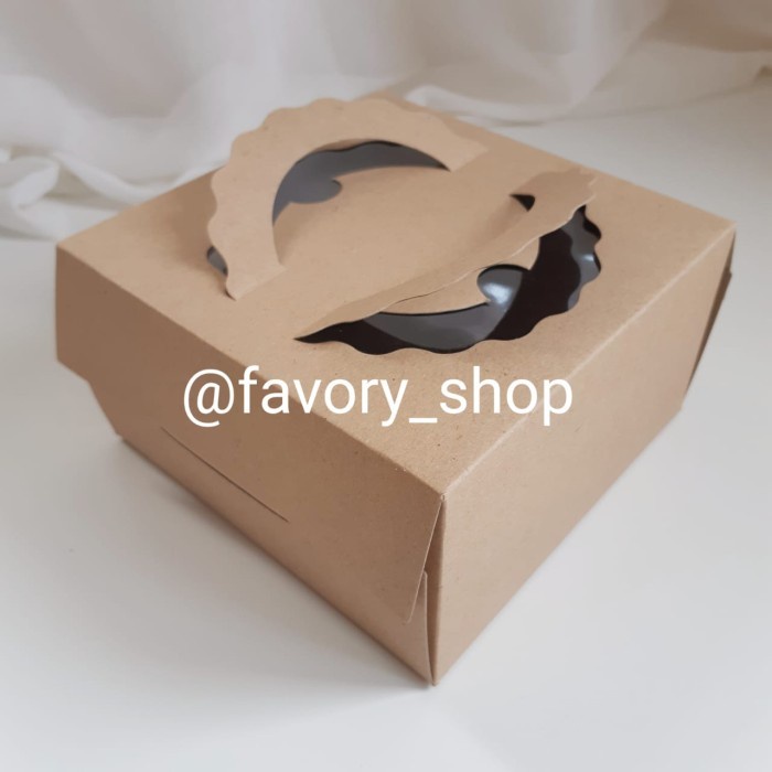 (Expert) Mini Cake Box 14,5 x 14,5 Brown / Box Tart / Packaging 1 Toples 500gr