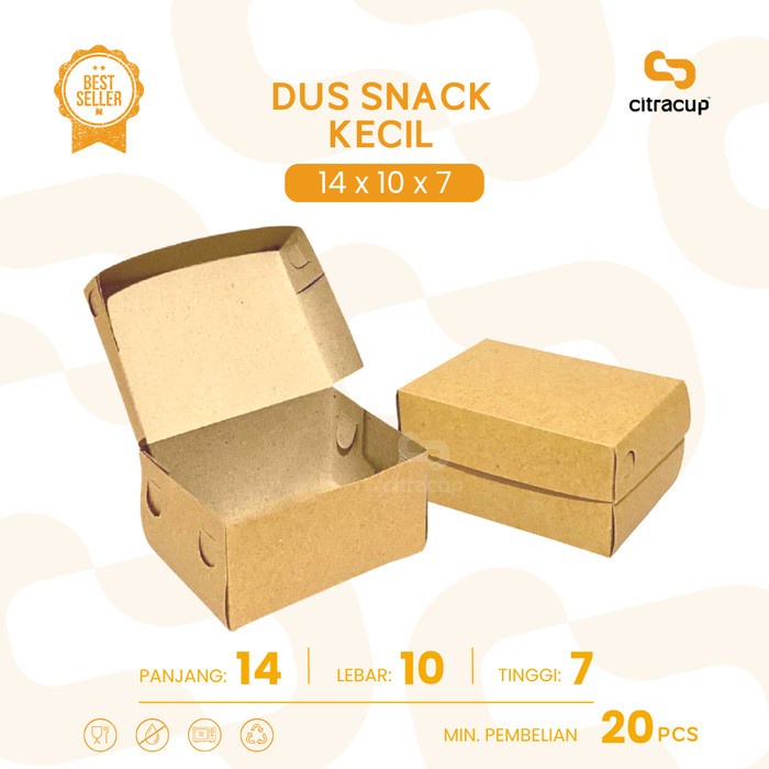 (Expert) Dus Snack Kraft 14x10x7/ box snack/ Dus Bolu/ dus donat/ dus kue/