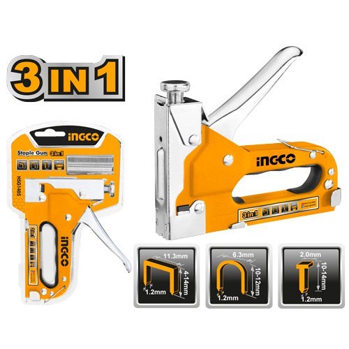 INGCO HSG1405 STAPLE GUN 3IN1 STAPLES STAPLER STEPLES TEMBAK JOK INGCO