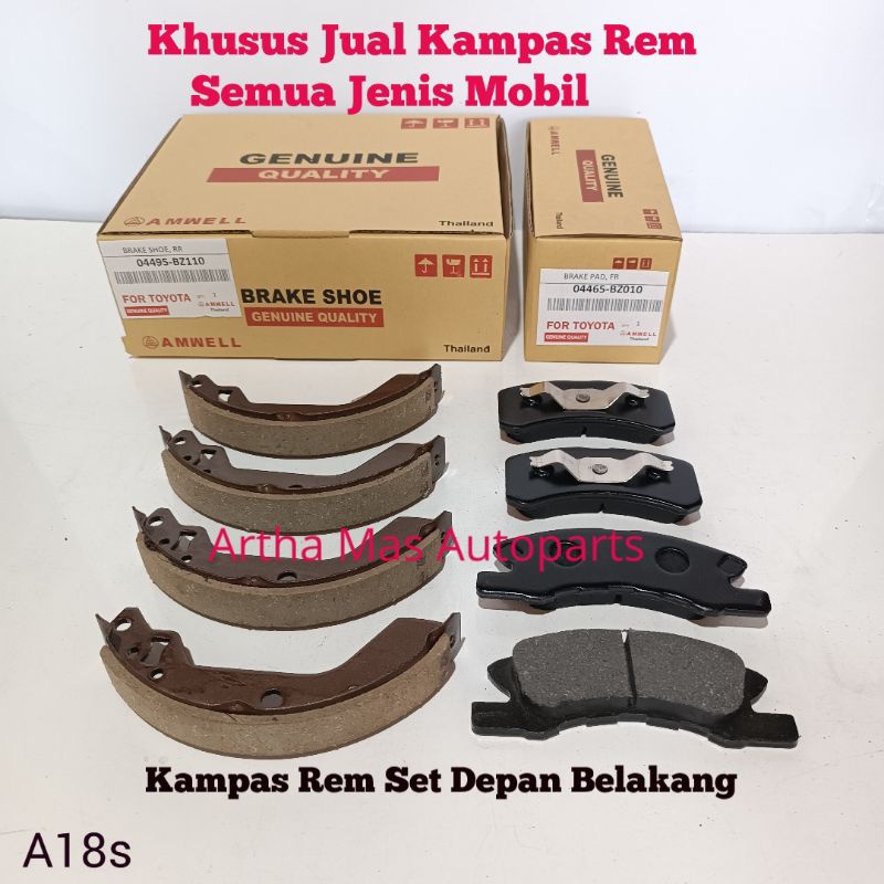 Kampas Rem Set Ayla Agya Manual Komplit Depan Belakang Ayla Agya Manual