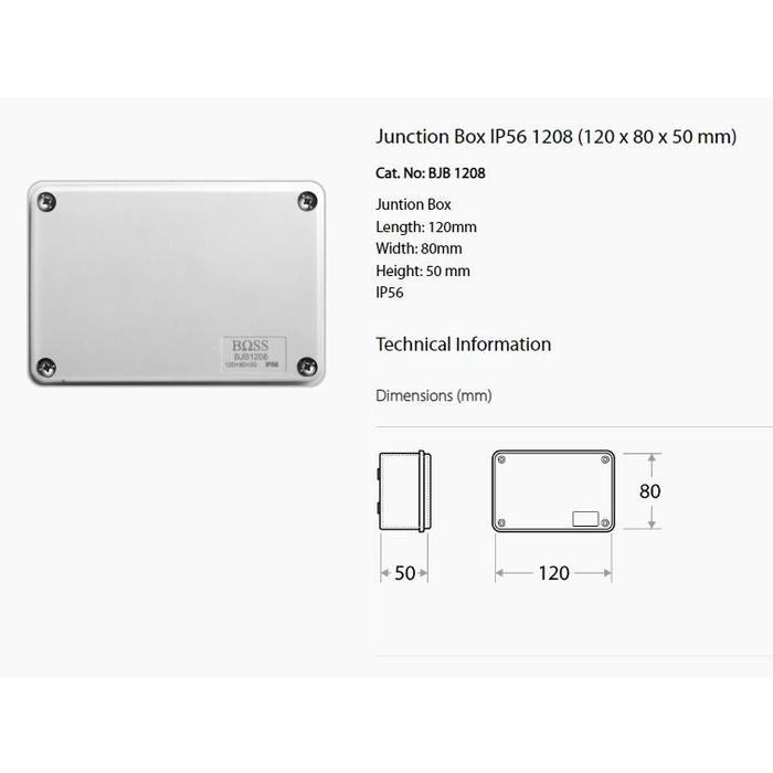 JTTOP" JUNCTION BOX BOSS 120X80X50 - BJB1208
