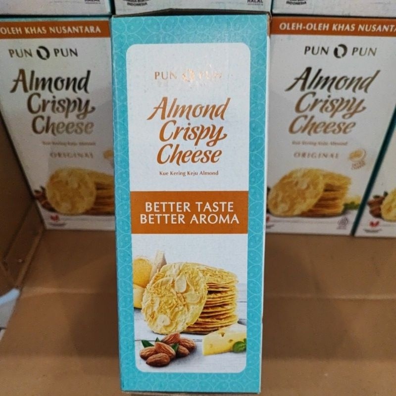 

A Pun Pun Almond Crispy Cheese Kue Kering Keju Almond Original Extra Cheese Ole Ole Khas Surabaya