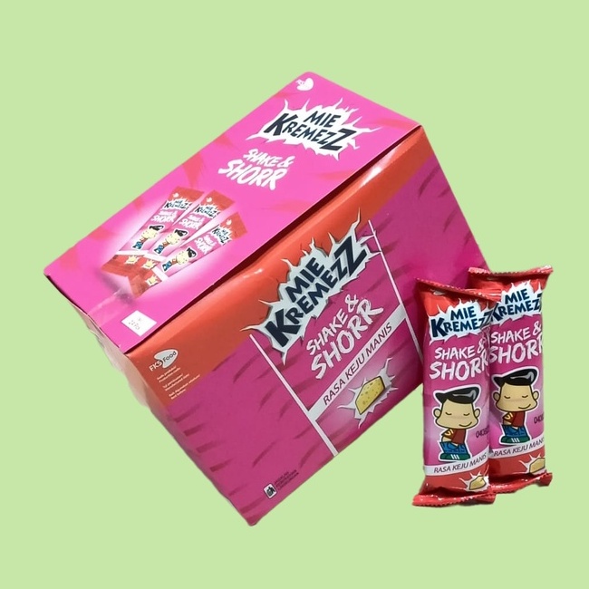 

A Mie Kremezz Shake & Shorr Keju Manis, Ayam Panggang Dan Sambal Balado Snack 16 G [20 Pcs/Box] Free