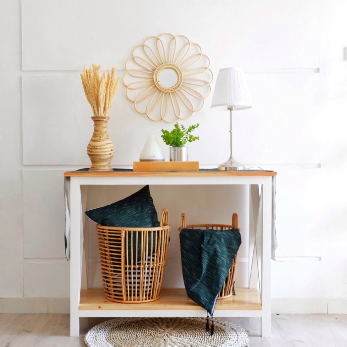 KOMPLIT Cermin Rotan (Hiasan Dinding/Kaca/Dekorasi Rumah/Kerajinan Rotan)