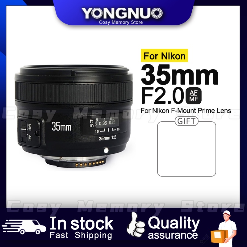 YONGNUO 35mm lens YN35mm F2.0 for Nikon D7200 D7100 D5300 D5100 D3200 D3100 D800 D300S D300 D90 D340