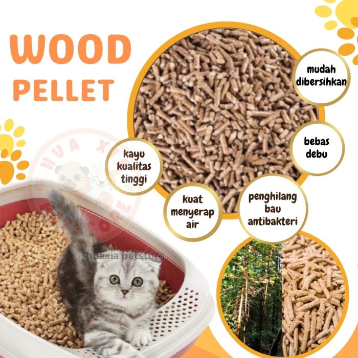 Wood Pellet Kucing Natural Pine Wood Pet Liiter Organik Pelet Kayu