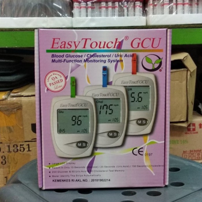 alat cek gula darah 3 in 1 easy touch alat easy touch GCU lengkap