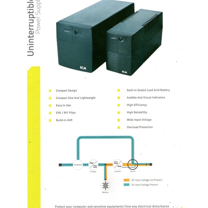 UPS ICA CN1300 1300VA 650 Watt with AVR Stabilizer ICA UPS CN 1300