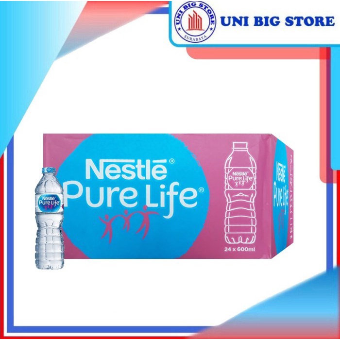 

(TopSeller) NESTLE Pure Life Mineral Water 600 ml Air Mineral DUS 24 Botol
