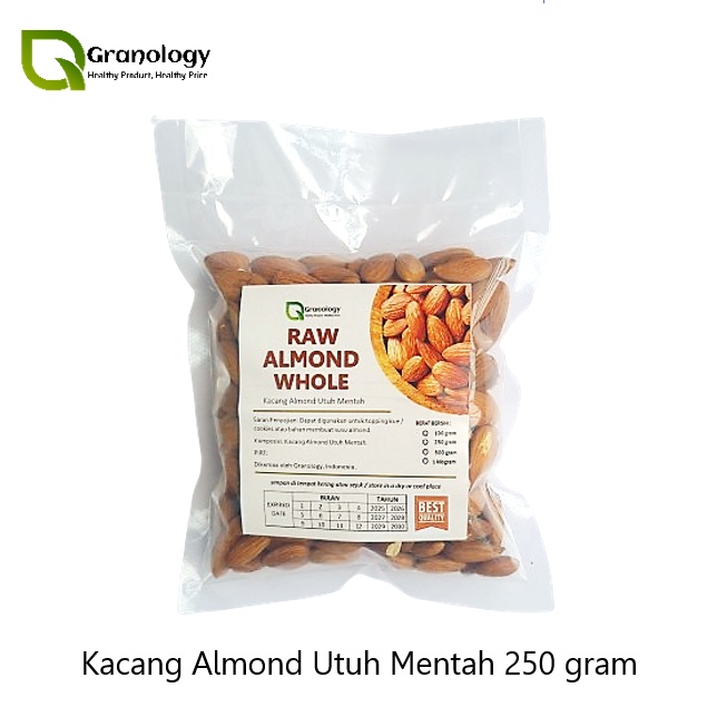 

A (Raw) Kacang Almond Utuh Mentah / Almond Whole Raw (250 Gram)