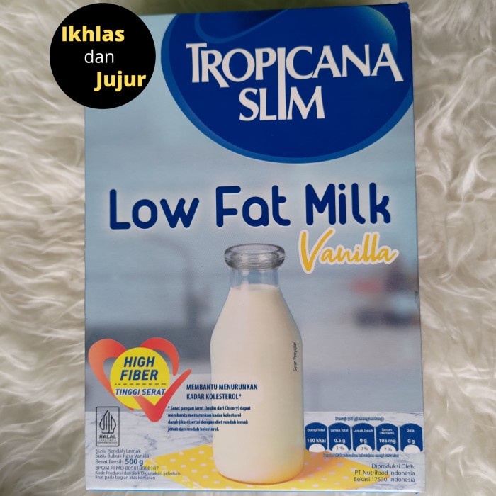 

(TopSeller) Tropicana Slim Low Fat Milk 500 ml Vanilla Susu Rendah Lemak Vanila