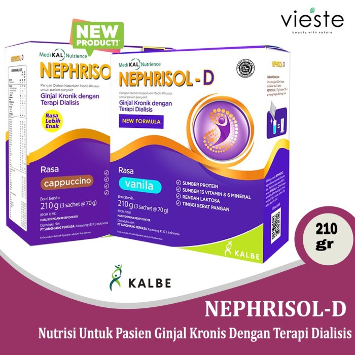 

(TopSeller) NEPHRISOL-D - Vanila Rendah Gula & Capucino - Nutrisi Susu Tinggi Protein Khusus Pasien