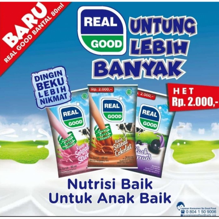 

(TopSeller) [!!] Susu Real Good BESAR 80ml Ecer 2000 1 DUS isi 40 PCS - susu nikmat uht diskon
