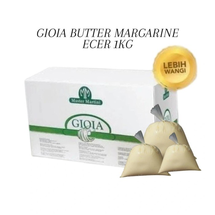

(TopSeller) GIOIA BUTTER MARGARINE ECER 1KG , COCOK UNTUK VEGETARIAN / DAIRY FREE