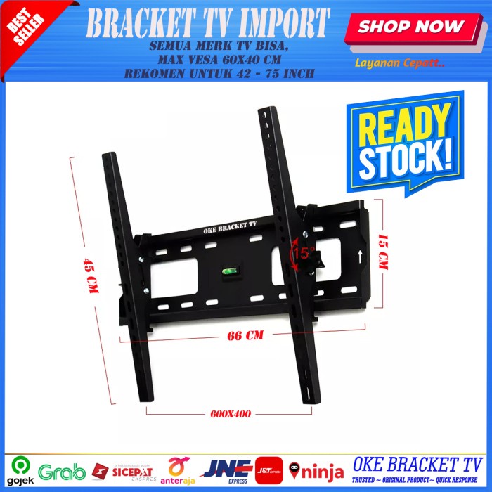 Looktech 70T Wall Bracket TV LED 70 65 60 55 50 49 43 inch