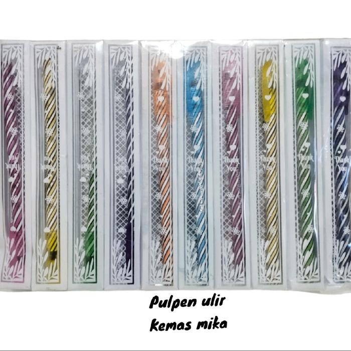 

50 Pcs Souvenir Pulpen Ulir Kemas Mika Stationery