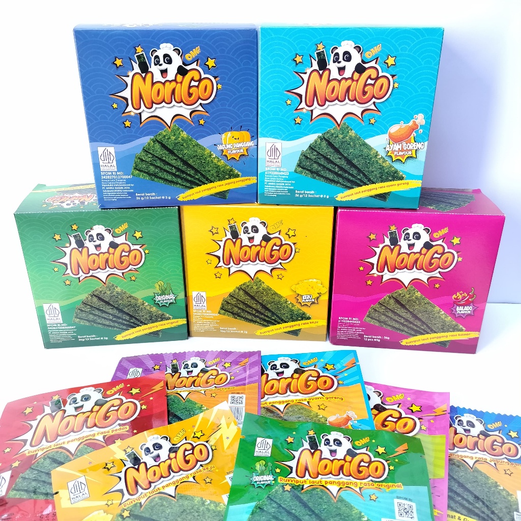 

A (Paket Murah) Norigo 1 Dus Isi 5 Box Norigo Rumput Laut Crispy