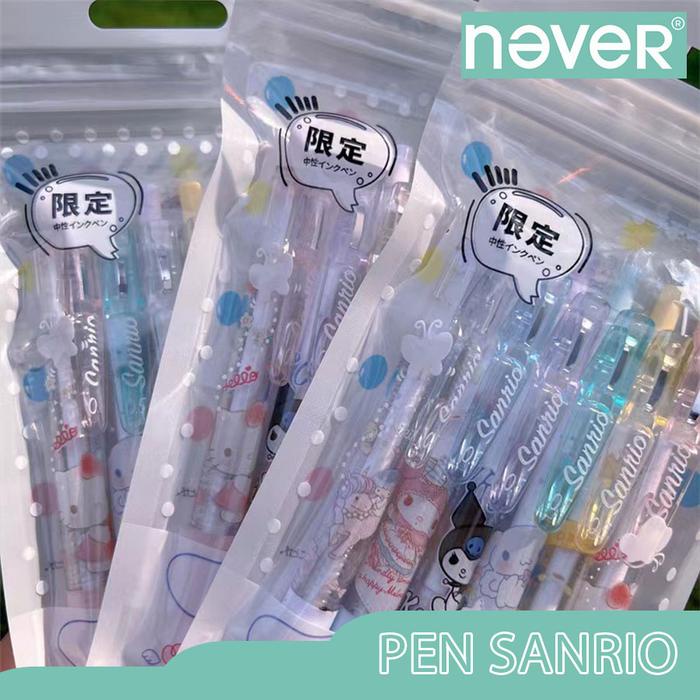 

6 Pcs Pulpen Gel St 0.5Mm/ Gel Pen Mekanik Sanrio Hitam Stationery