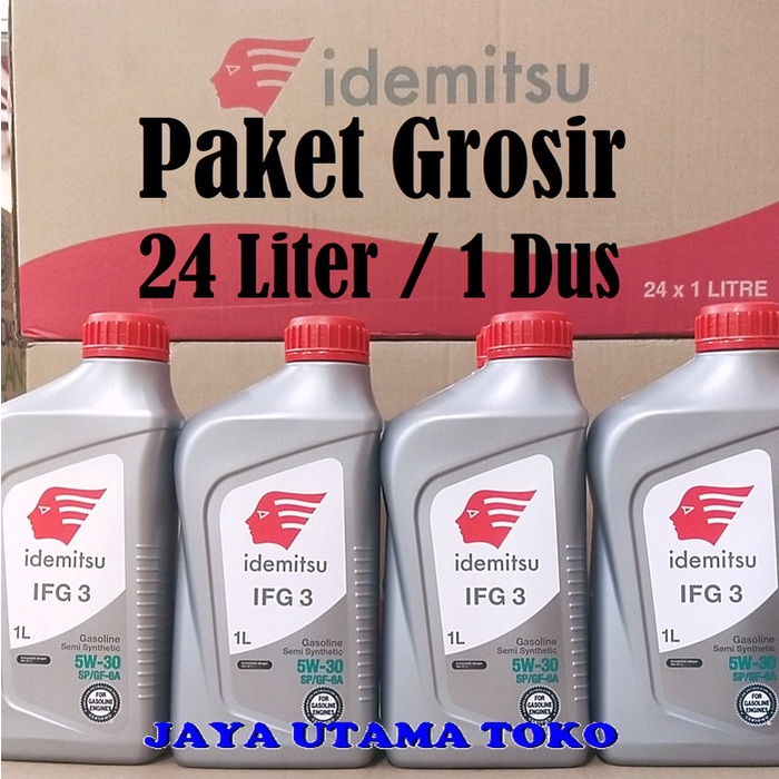 PAKET GROSIR MURAH OLI MESIN MOBIL IDEMITSU 5W 30 5W/30 5W-30 SEMI SINTETIK KEMASAN LITER 1 DUS