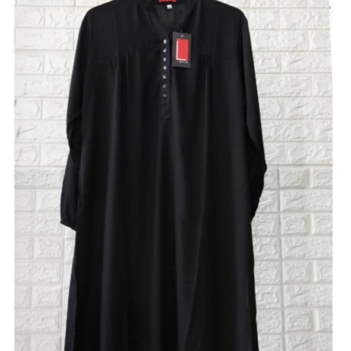 Tunik Polos Rayon Jumbo Hitam