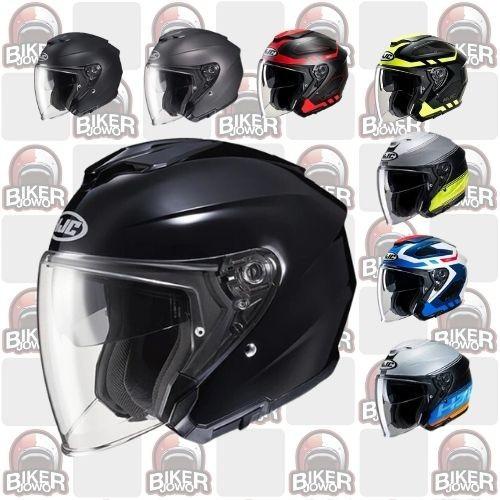 Hjc I30 Half Face Helmet Matt Black - White - Black - N Grey