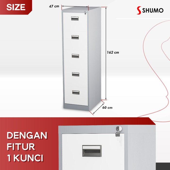 

pintar- Filling Kabinet Besi 5 Susun Laci Cabinet Laci Dokumen Arsip Kantor