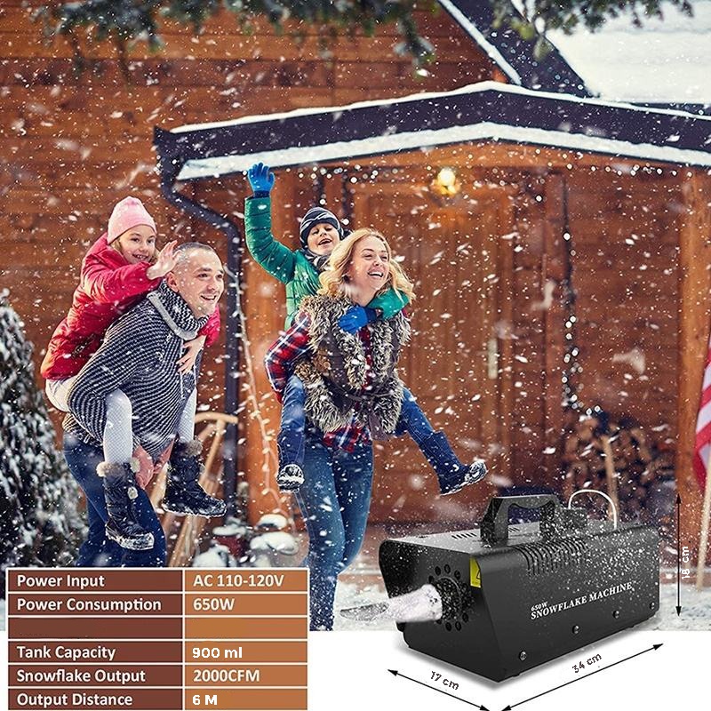 

OLUNGVY Mesin Salju Buatan Snow Machine 900ml 600W with Remote Hitam