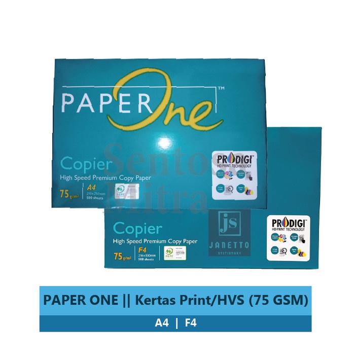 

pintar- Kertas HVS Print Fotokopi Putih Paper One F4 Folio A4 Gramasi 75